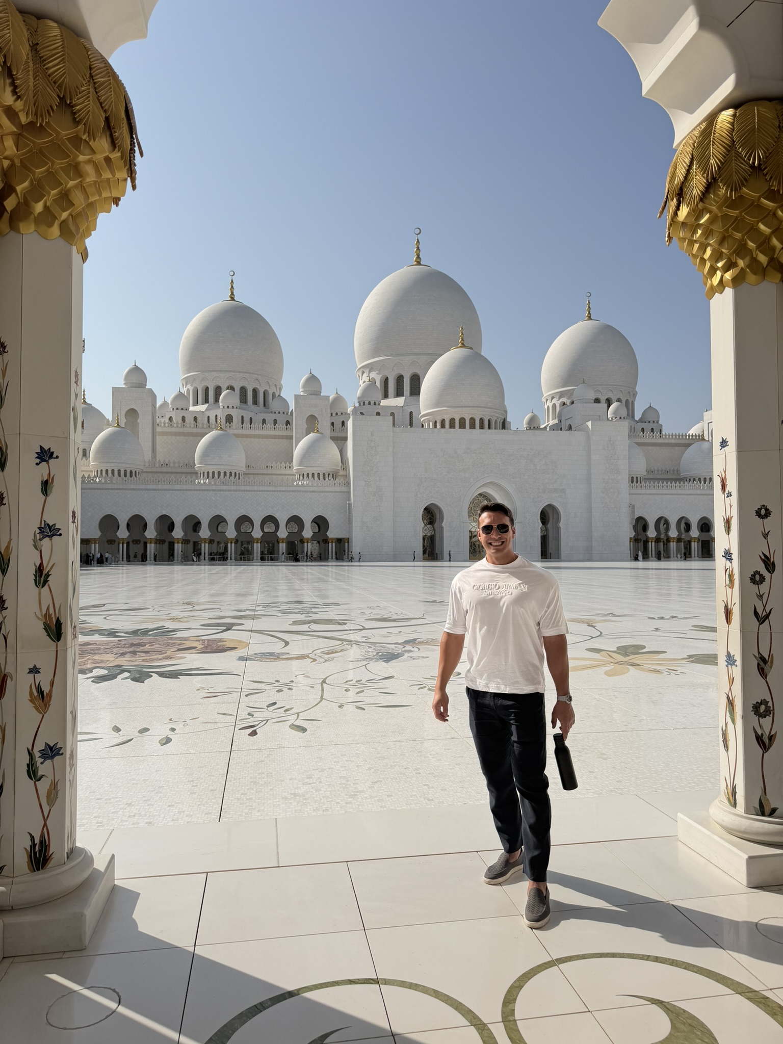 At the Sheikh Zayed Grand Mosque in Abu Dhabi