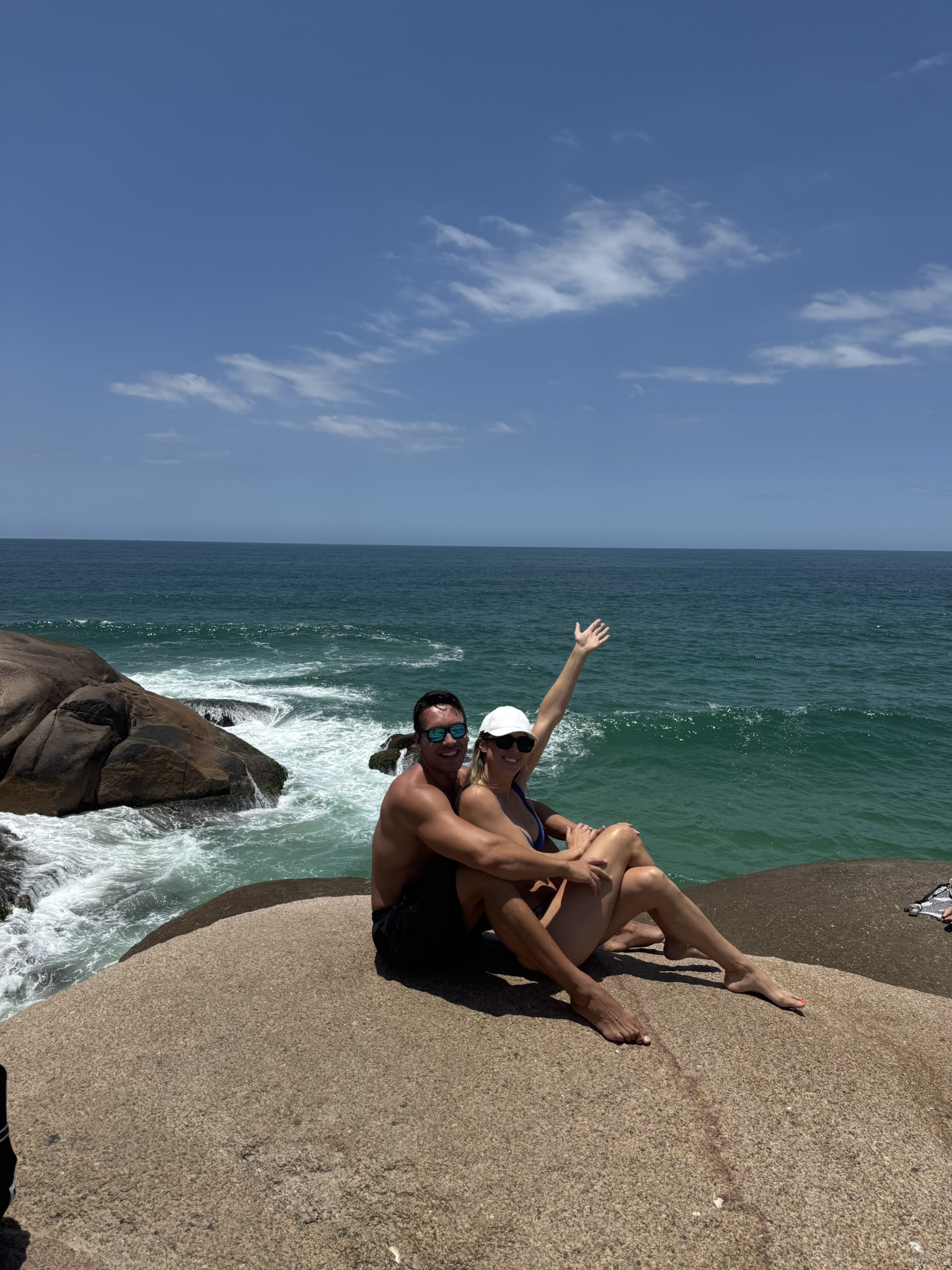 On the rocks over the ocean in Brazil