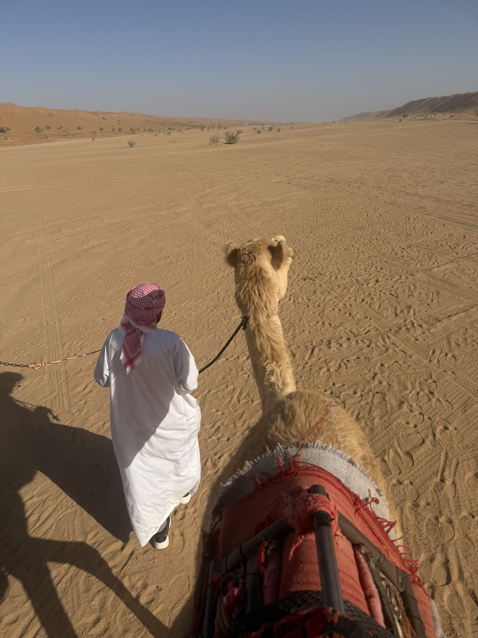 Following the guide out into the dunes