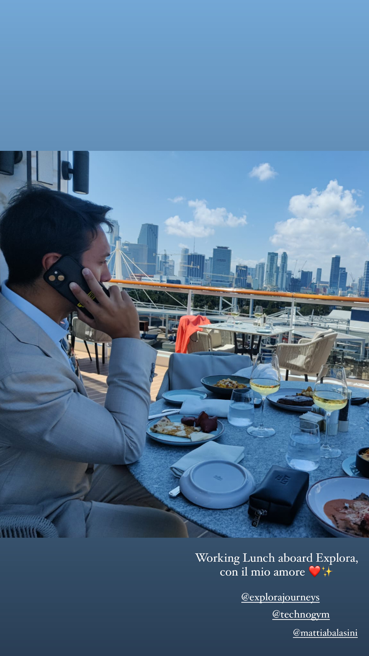 A working lunch aboard Explora