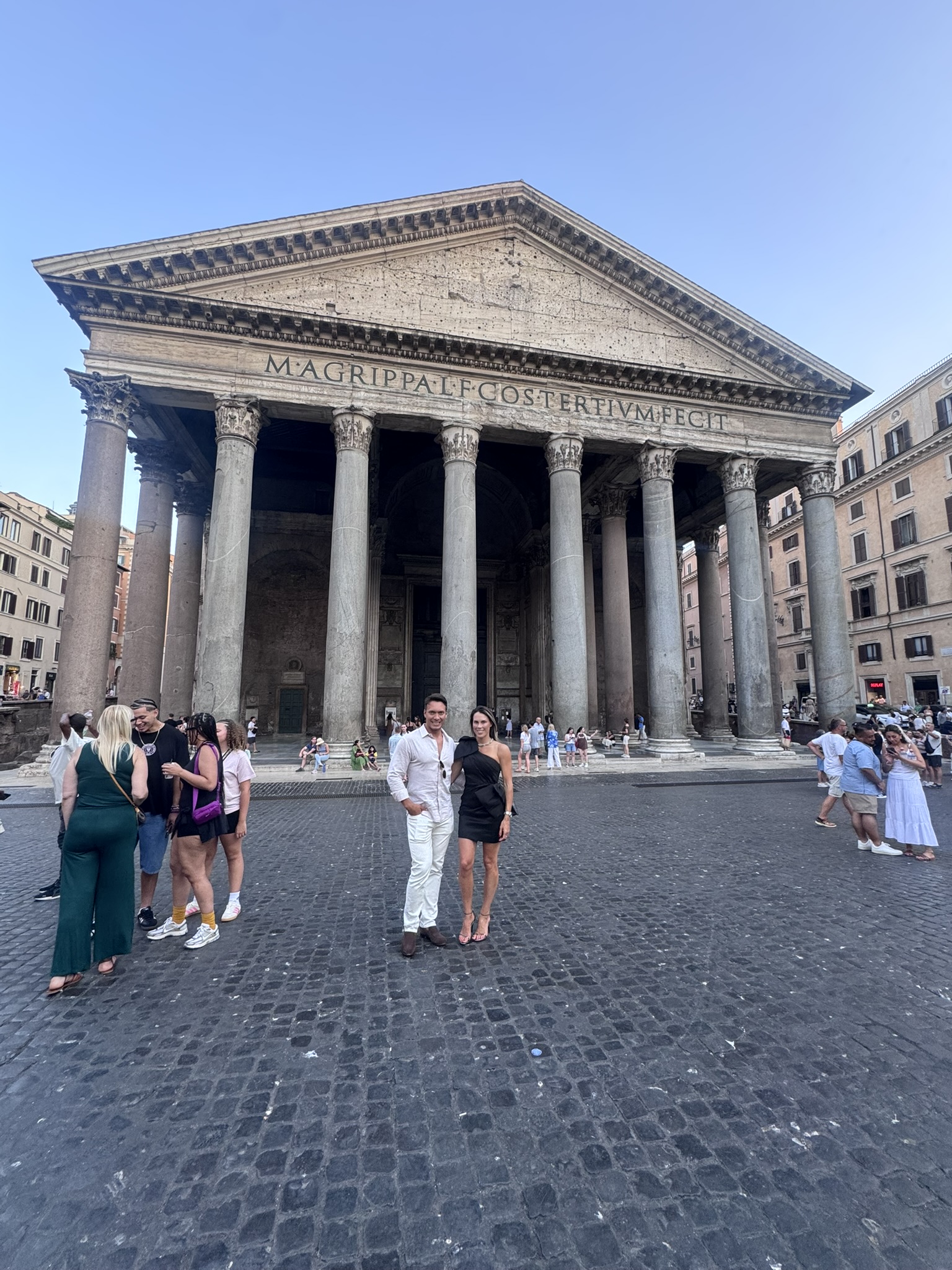 Outside the Grand Hotel de la Minerve in Rome