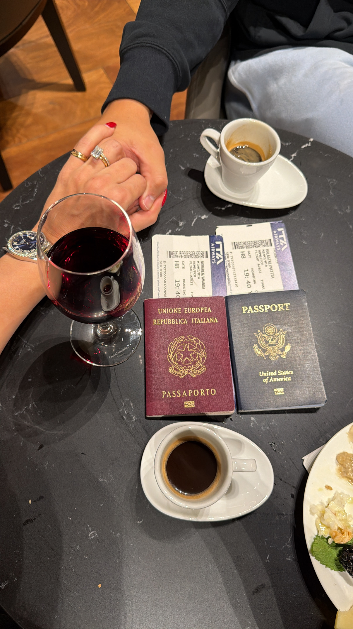 Passports and boarding passes for the next adventure