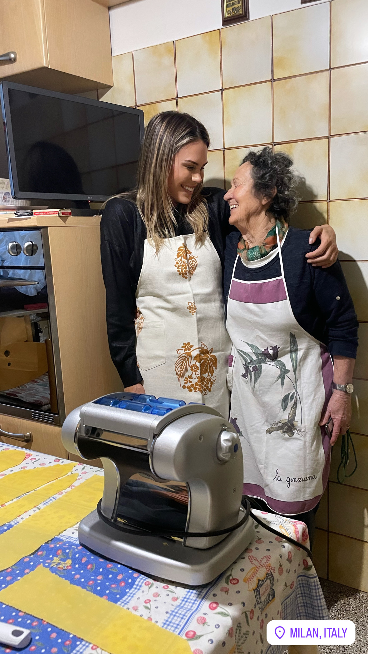 Making pasta together in Milan