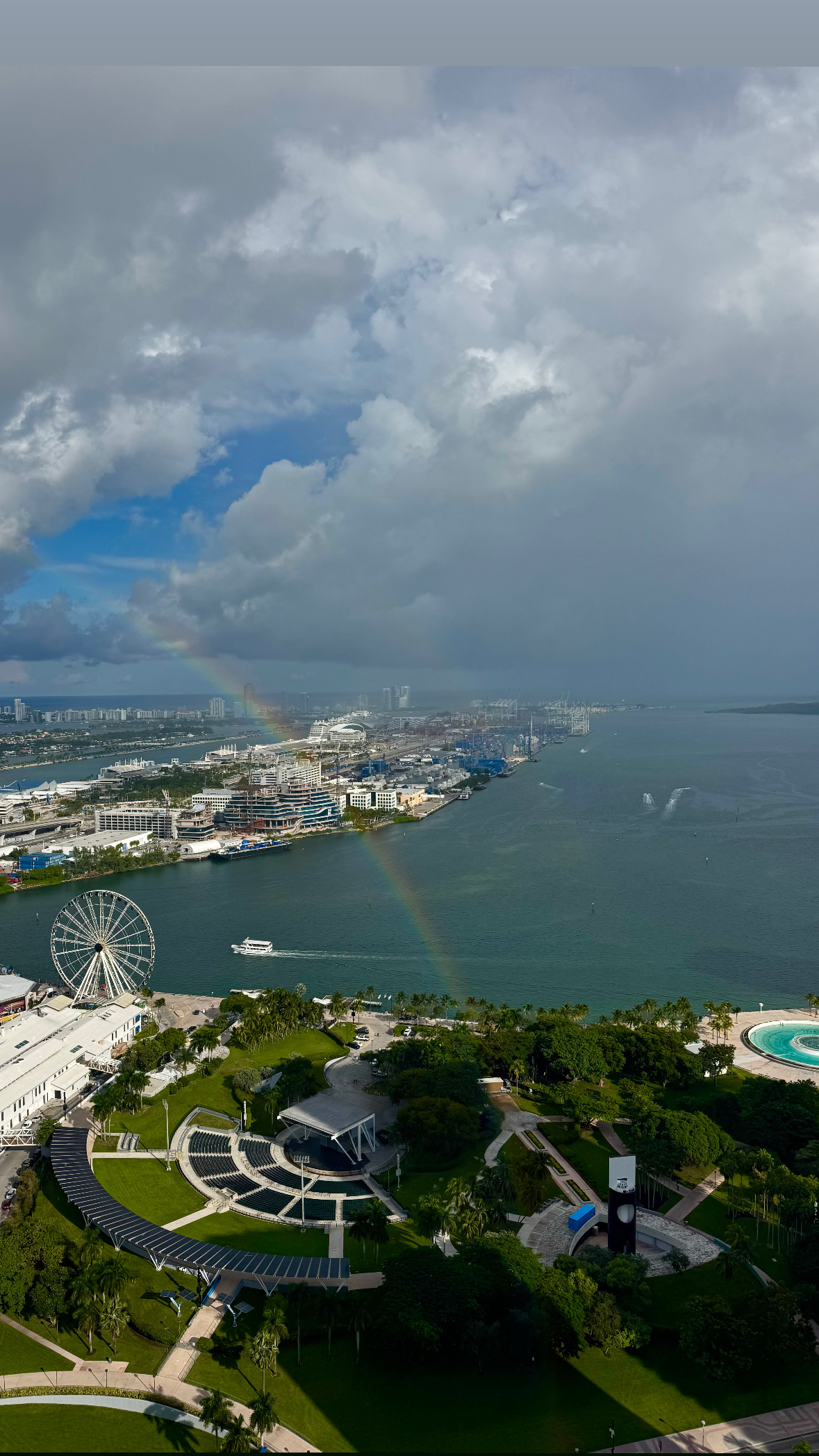 A rainbow over the waterfront