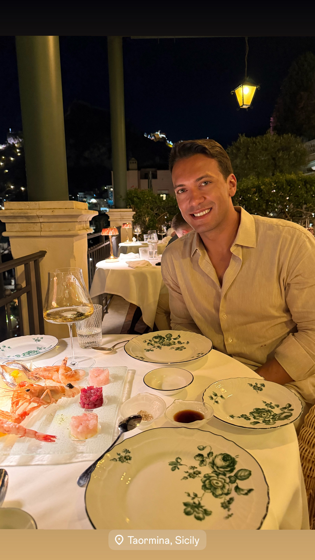 Dinner in Taormina, Sicily