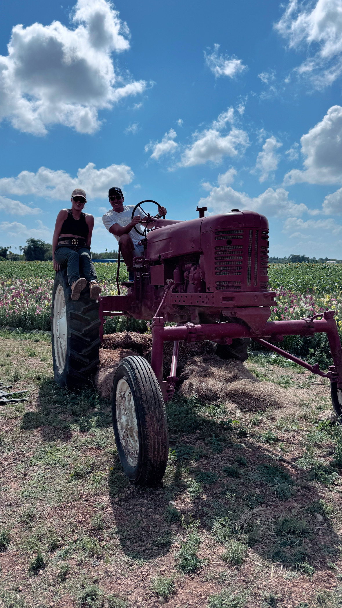Exploring the countryside on a vintage tractor