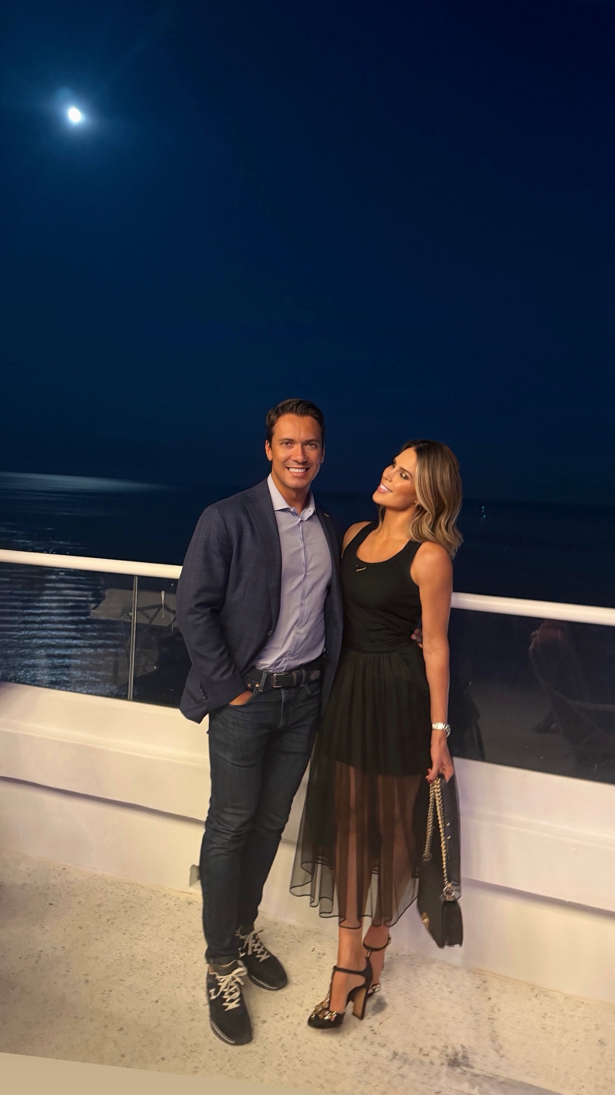 Moonlight on the yacht deck